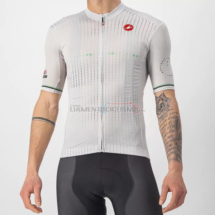 Abbigliamento Ciclismo Giro d'Italia Manica Corta 2022 Bianco Verde